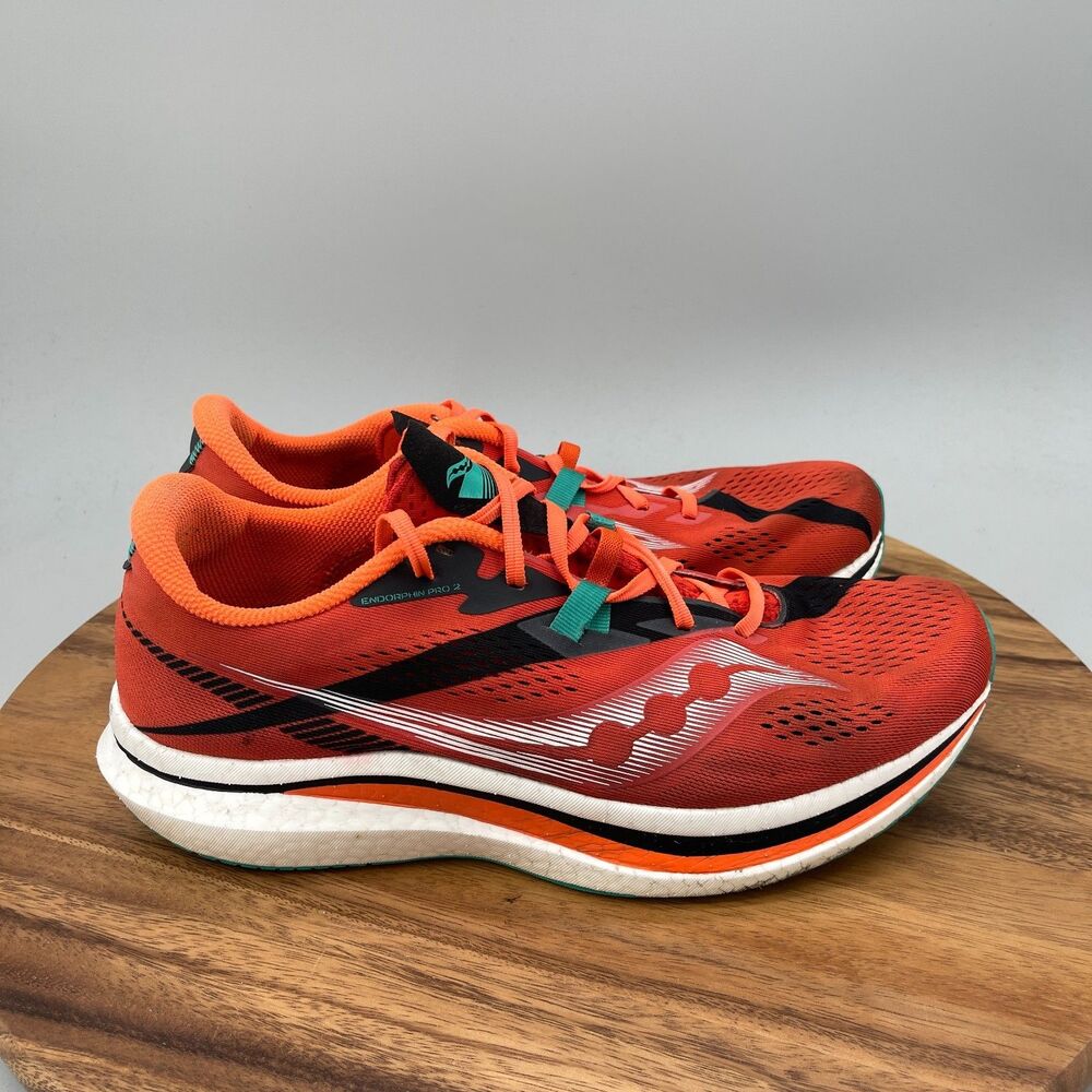 Saucony Endorphin Pro 2 Shoes Mens Size 11.5 Red Running Comfort Walking Gym